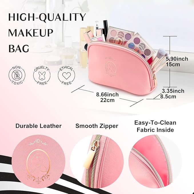 Color Nymph Beginner Makeup Set, Full Starter Cosmetics Set for Teenager Girls with Eyeshadow Palette Blush Lipstick Lip Pencil Eye Pencil Brush Mascara Portable Bag
