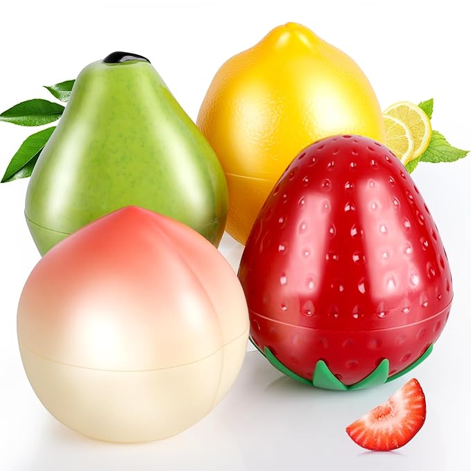 4 Pack Hand Cream Gifts Set For Women, Hand Lotion for Dry Cracked Hands, Birthday Gifts, Bridal Shower Favors, Thank You Gifts and Small Gifts for Women, 1.06 Oz (Strawberry, Pear, Lemon, Peach)