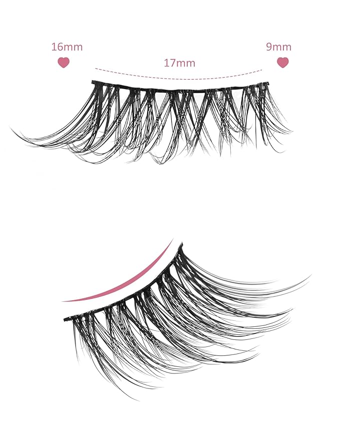 Onlyall Half Eyelashes Corner Lashes Natural Lashes Half Lashes Wispy End Lashes Corner Eyelashes 3/4 Lashes 7 Pairs C18