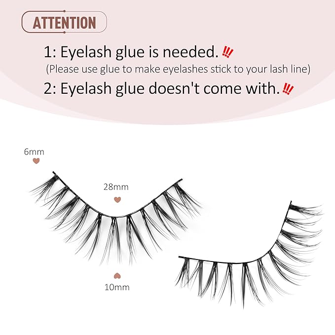 Onlyall Wispy Lashes Natural Flared False Eyelashes Fake Lashes DK25