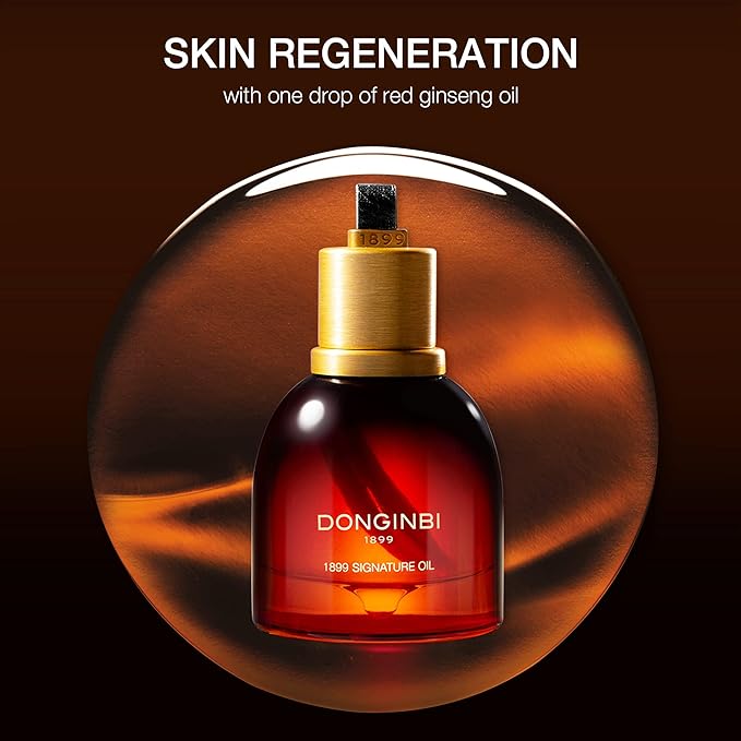 Donginbi 1899 Signature Oil - Skin Barrier Repair & Firming Face Oil for Women, Jojoba Seed Oil & Sweet Almond Oil for Sensitive Skin, Korean Red Ginseng Skin Care, 0.88 floz / 25ml