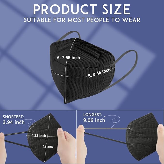 ChiSip Disposable Face Masks, 5 Layer Breathable Masks for Adult, Men, Women