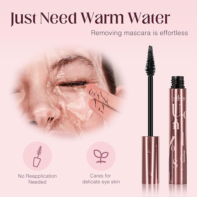 3 Pcs Unidollssbeauty Tubing Mascara and Blush Stick Set, Volume and Length Black Mascara Lengthening Long Lasting All Day, Washable Voluminous Tubing with a Random Accessory Included(01,05)