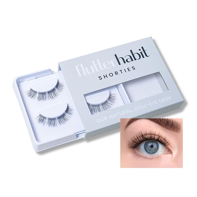FlutterHabit The Shorties Lashes, DIY Lash Extensions [Up to 10 Day Wear], Natural & Neat Doll Eyed Cluster Lashes, Salon Quality Eyelashes Extensions, Natural Lashes, No Lash Glue Included