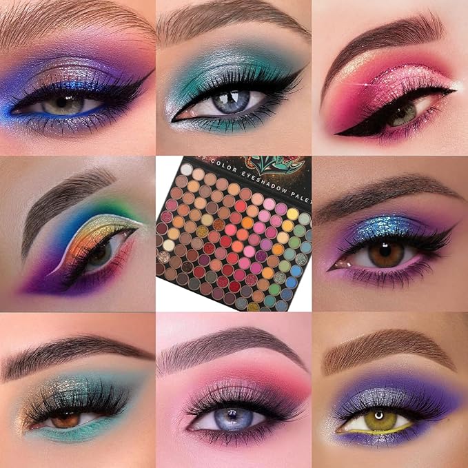 Eyeshadow Palette 108 Color Highly Pigmented Matte Shimmer Metallic Professional Eyeshadow Makeup Palette Long Lasting Blendable Waterproof Eye Shadow Cosmetics Kit