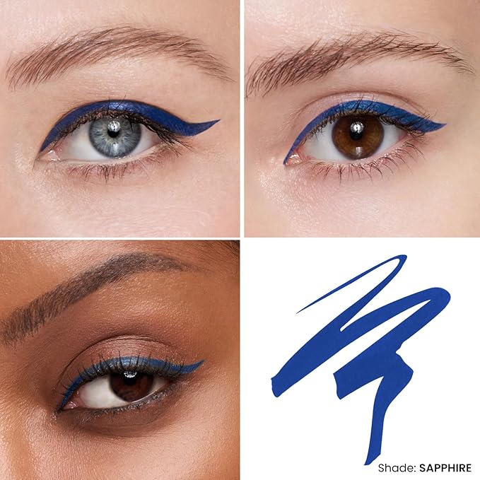 OFIR Eye Edge Liquid Eyeliner Pen | Water and Smudge Proof | Long Lasting Matte Finish, Soft Tip with Bold Pigment | Cruelty Free Formula | Black Eyeliner for Women | Sapphire - Navy | 0.04 Fl Oz