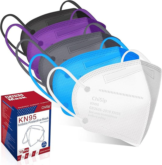 ChiSip Disposable Face Masks, 5 Layer Breathable Masks for Adult, Men, Women