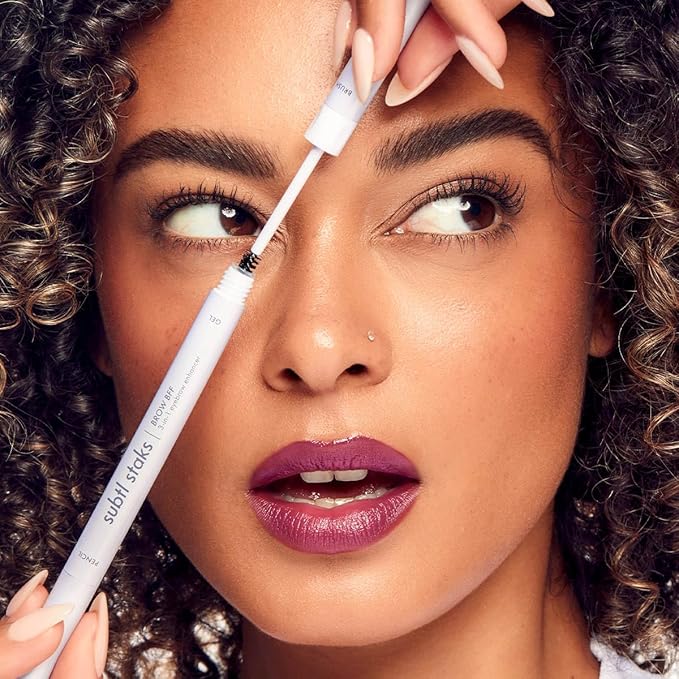 3-in-1 Brow Pencil - Vegan, Smudge-Proof, with Spoolie Brush and Clear Gel - Best Eyebrow Pencil for Fluffing, Filling, and Setting Brows, Medium Brown