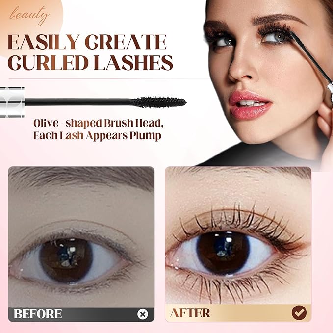 Mascara for Older Women 60 Plus, 2025 New Mascara Volume and Length for Mature Women with Thinning Lashes, Waterproof Long Lasting for Eyelash Makeup (Black)