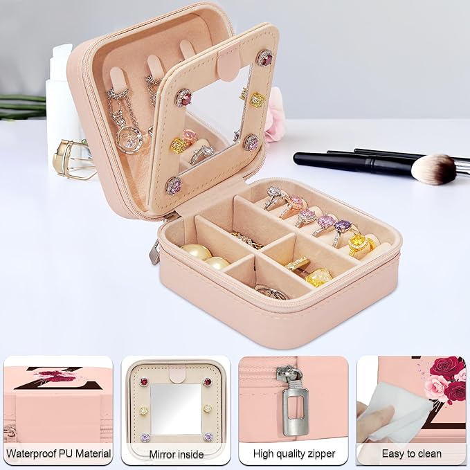 Birthday Gifts for Women,Initial Canvas Tote Bag,Monogrammed Gift for Women,16oz Glass Cup,Makeup Bag with Zipper,Jewelry Organizer Box,Personalized Gifts for Mom-Z