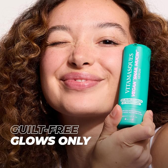 Vitamasques Vegan Snail Mucin Serum Moisturizer With Aloe Vera Complex Korean Skin Care- 1.01 fl. oz