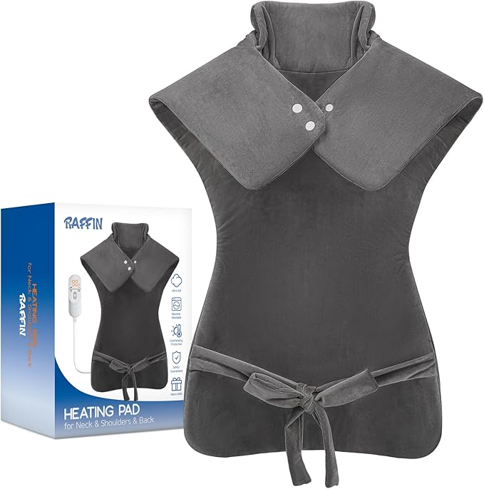 Heating Pad for Neck and Shoulders and Back Pain Relief, Electric Heat Pad for Full Body, Moist Dry Heat Options (Granite)