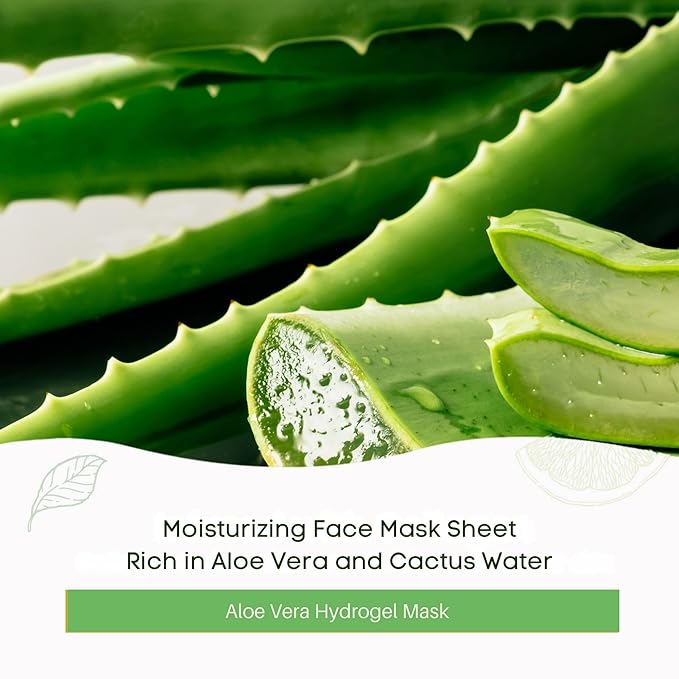 Oh K! Hydrogel Mask - Aloe Vera - Moisturizing Face Mask Sheet - Hydrating Face Sheets - Rich in Aloe Vera and Cactus Water - Korean Skincare - 1 Pc
