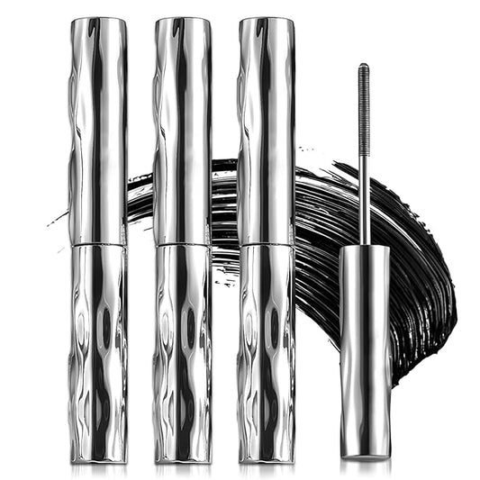 Waterproof Quick Drying Curling Mascara, Upgrade 3D Curling Metal Wands Mascaras Black, Iron Wand Mascaras Metal Mascara Wand No Flaking, No Clumping (A-3Pcs)