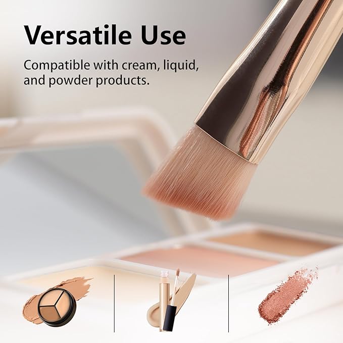 Angled Under Eye Concealer Brush for Liquid Cream Powder Brightening Concealer Trangle Small Nose Contour Foundation Makeup Brush 2-Pack