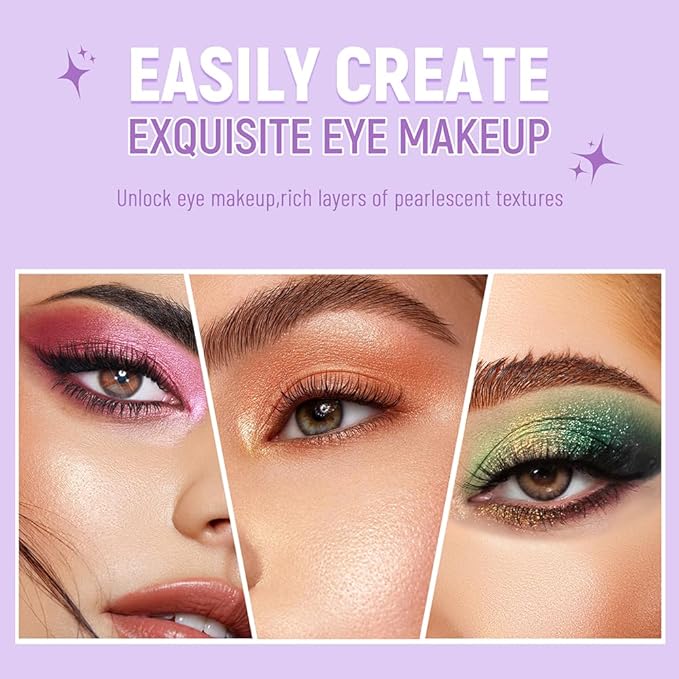 Brownish Red Brown Shimmer Eyeshadow Double Colors Palette, High Pigment Eye Shadow Powder, Blendable Smooth and Texture Waterproof, Smudge-proof, Durable and Long-lasting Makeup Palette 03#