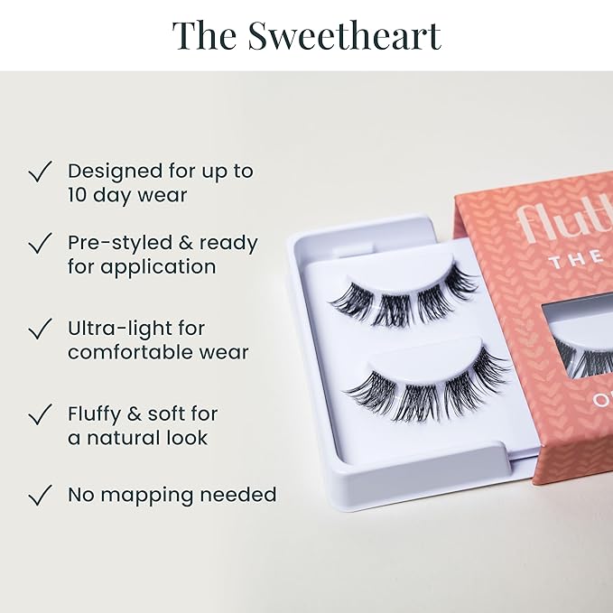 FlutterHabit The Sweetheart Lashes, DIY Lash Extensions [Up to 10 Day Wear], Natural & Curly Cluster Lashes, Salon Quality Eyelashes Extensions, Natural Lashes, No Lash Glue Included