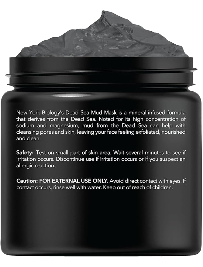 New York Biology Dead Sea Mud Mask for Face and Body | Spa Quality Pore Refiner for Oily Skin | Natural Skincare for Women & Men | Tighten Skin for A Healthier Complexion | 8.8 oz