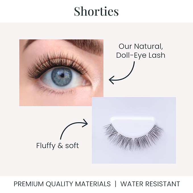 FlutterHabit The Shorties Lashes, DIY Lash Extensions [Up to 10 Day Wear], Natural & Neat Doll Eyed Cluster Lashes, Salon Quality Eyelashes Extensions, Natural Lashes, No Lash Glue Included