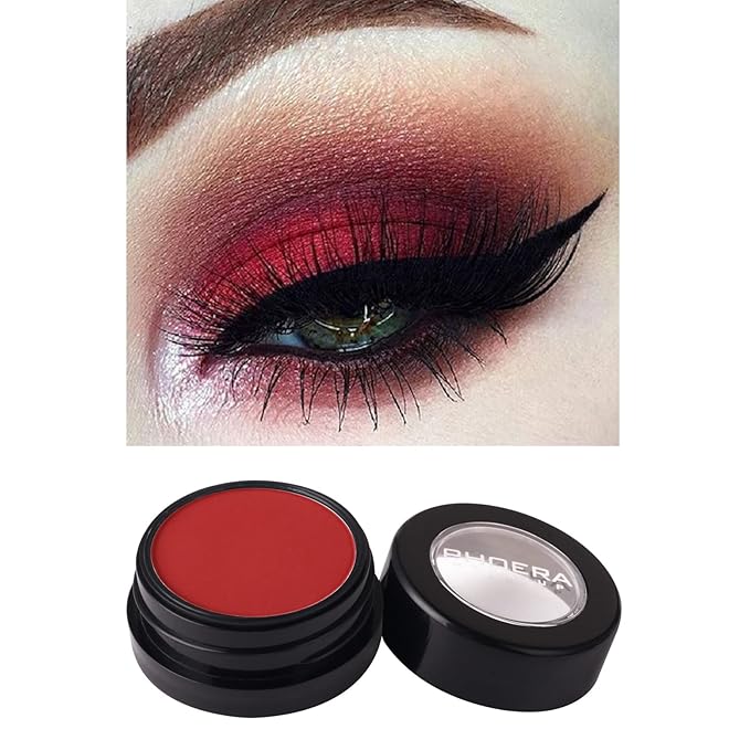 MEICOLY Red Single Eyeshadow,Pressed Powder Matte Eye shadow, Long Lasting Halloween Eye Makeup,Opaque Vegan Cruelty Free High Pigment Eyeshadow for SFX Special Effects Cosplay Makeup