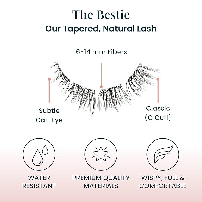 FlutterHabit The Bestie Lashes, 2 Sets of Eyelashes, DIY Lash Extensions, Up to 10 Day Lash Wear, Salon Quality Cluster Eyelashes for a Natural Look, No Glue Included