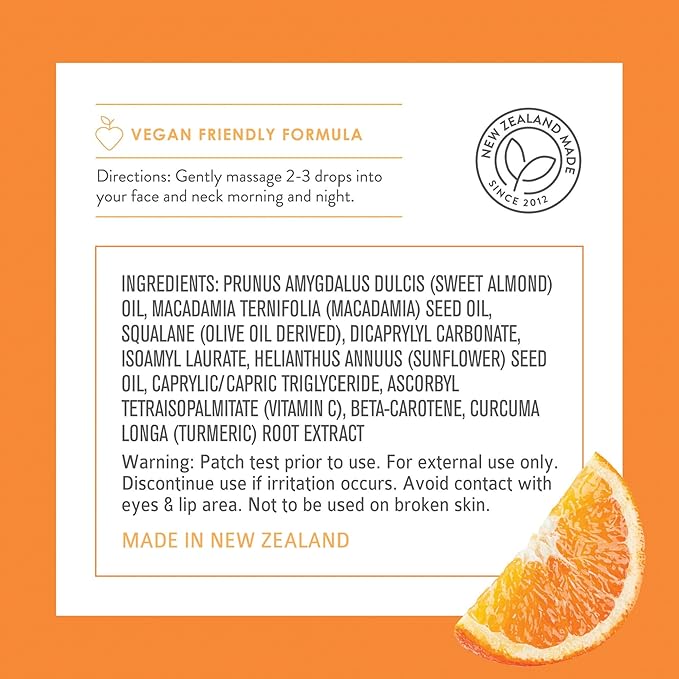 By Nature Brightening & Hydrating Face Oil - Vitamin C Oil & Turmeric Extract Enriched with Plant Squalane Oil for Face- Revitalize Dull, Tired Skin - Vitamin C Face Oil for Women and Men, 1 Fl Oz