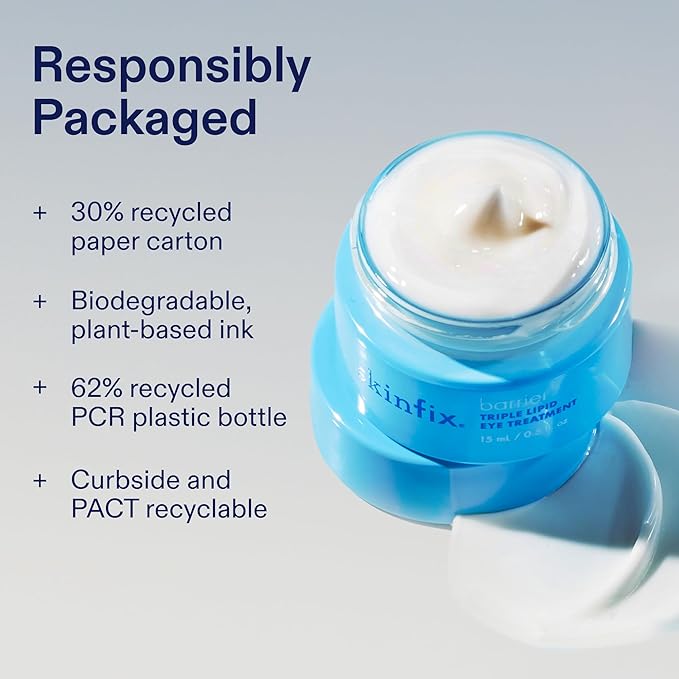 Skinfix Triple Lipid Eye Treatment - 0.5 fl oz - Eye Cream - Visibly Tightens, Depuffs & Smooths Undereyes - Non-Comedogenic - Fragrance Free - Vegan, Cruelty Free