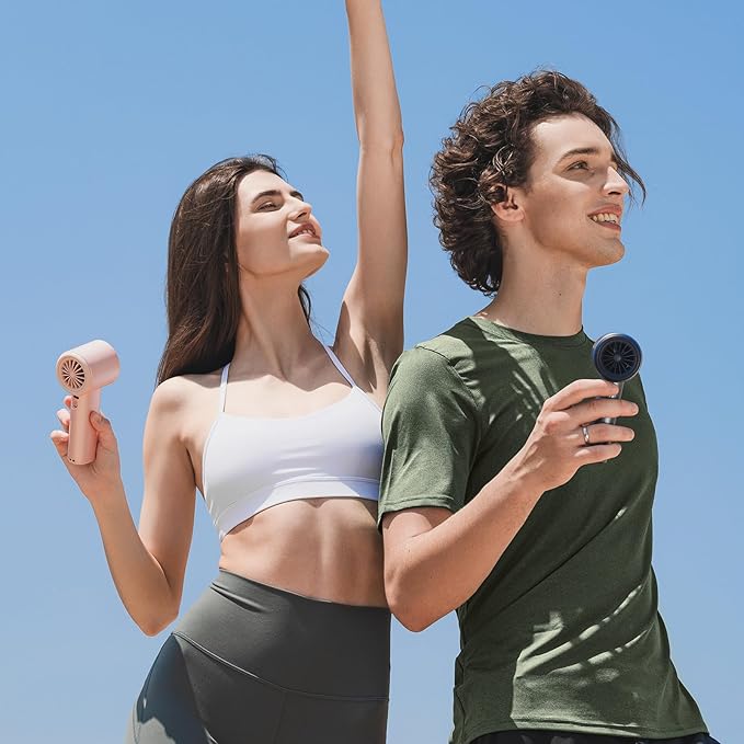 JISULIFE Portable Handheld Fan, Speed(1-100) Adjustable Turbo Mini and 3600mAh Battery Rechargeable Personal Fan, Digital Display, Gifts for Women Men Travel/Camping/Outdoor-Pink