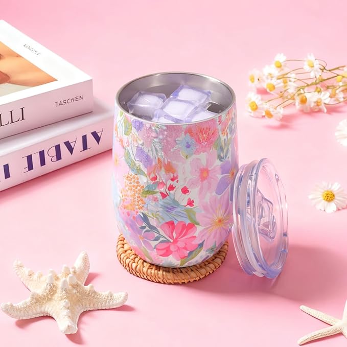 Birthday Gifts for Women Happy Birthday Gift Basket Bath Set for Friend Her Female Wife Girlfriend Daughter Sister Coworker Teacher Unique Pink Rose Tumbler