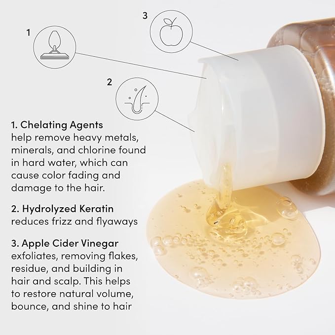 OUAI Detox Shampoo Refill - Clarifying Shampoo for Build Up, Dirt, Oil, Product and Hard Water - Apple Cider Vinegar & Keratin for Clean, Refreshed Hair - Sulfate-Free Hair Care (32 oz)