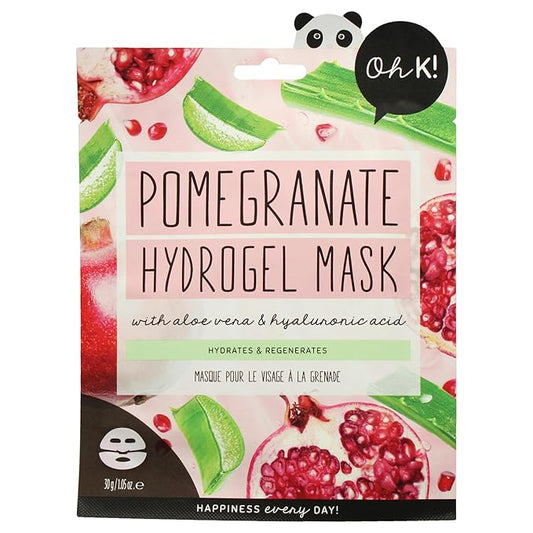 Oh K! Hydrogel Mask - Pomegranate - Moisturizing Face Mask Sheet - Hydrating Face Sheets - Rich in Hyaluronic Acid, Aloe Vera - Korean Skincare - 1 Pc