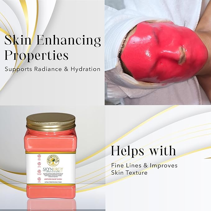 Antioxidant Gogi Jelly Mask - Professional Grade HydroGlo Peel Off Face Mask for Skin Hydration, Radiance, Reduced Fine Lines & Pigmentation Vajafacial Jelly Mask |12 Applications (30 fl oz)