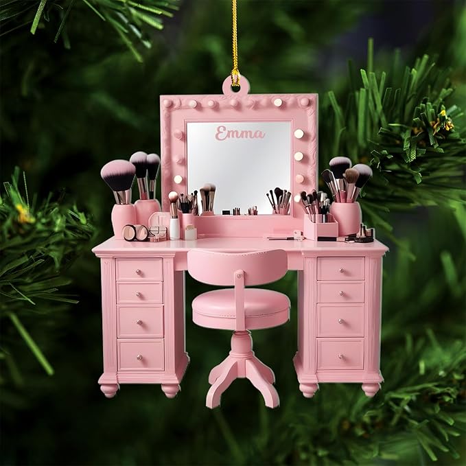 Personalized Makeup Tools Christmas Ornament 2024, Makeup Box Christmas Ornament Gift for Makeup Artist, Christmas Tree Decor for Makeup Shop, Gift for New Makeup Coworkers (MKH10)