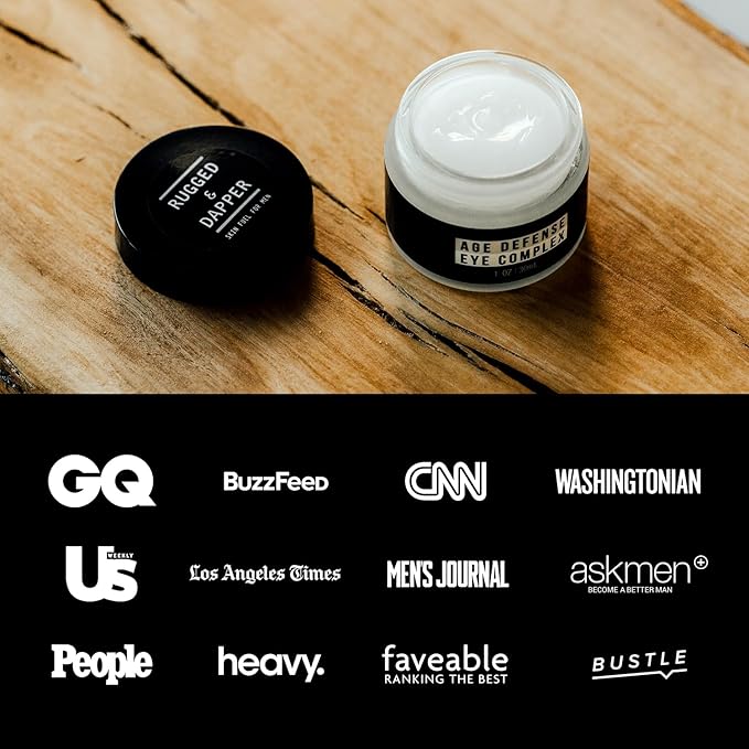 RUGGED & DAPPER Premium Men's Eye Cream | Age Defense for Dark Circles, Wrinkles & Puffy Eyes | Unscented | Hyaluronic Acid, Aloe + Argan Oil