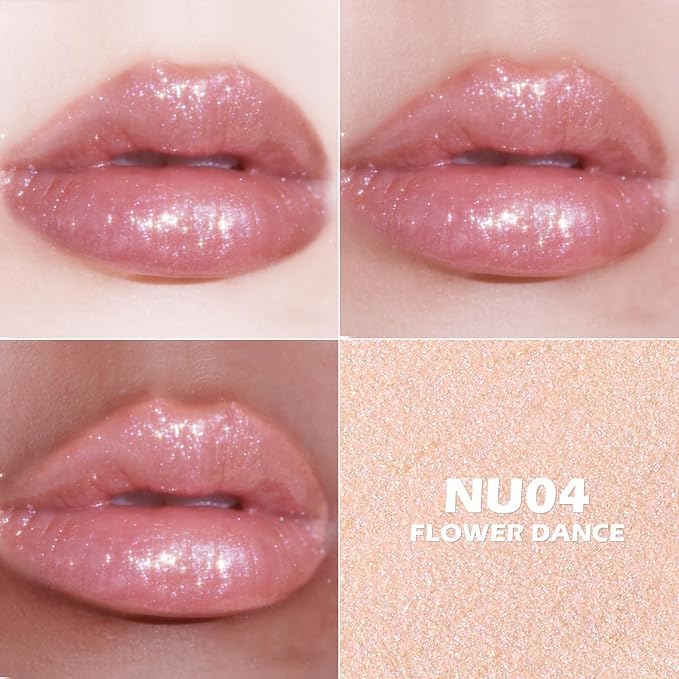 FOCALLURE Moisturizing Shiny Lipstick,Pearl Shimmery Finish,Hydrating Tinted Lip Balm with Creamy Texture,Long Lasting High Pigmented Lip Stain,Flower Dance