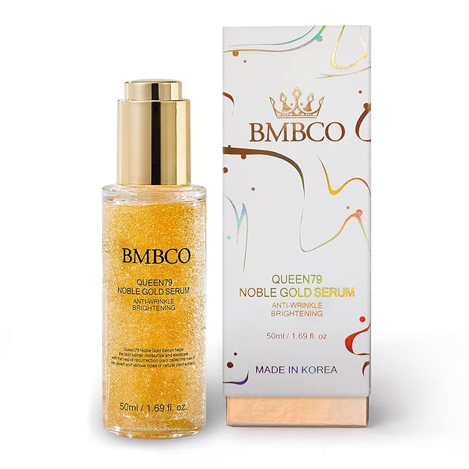 BMBCO 24K Gold Collagen Serum – Anti-Wrinkle & Skin Tightening, Deep Hydration & Brightening, EGF & Peptides Face Serum for Youthful Glow