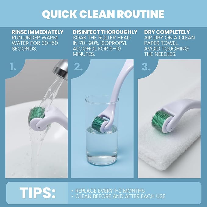 Eva Naturals Peptide Complex Serum + Microneedle Derma Roller - 0.25mm Titanium Derma Tool for Face & Scalp with Peptide Facial Serum & Derma Roller Bundle