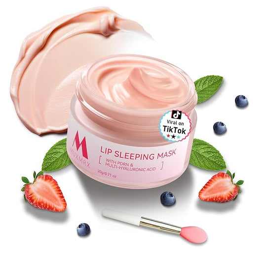 PDRN Lip Sleeping Mask, Salmon PDRN, 3 Hyaluronic Acid for Softer Lips, Long-lasting Moisture Lip Mask Overnight with Murumuru Butter & Antioxidants for Very Dry Lips Care, Korean Skin care 0.71oz