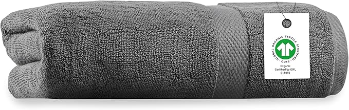 Delara Organic Cotton Luxuriously Plush Bath Sheet | GOTS & Oeko-TEX Certified | Premium Hotel Quality Towels | Feather Touch Technology| 650 GSM Long Staple|Soft, Quick Dry & Ultra-Absorbent 36"x70"