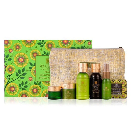 SPA CEYLON PEACE Home Spa Set Ayurvedic Pampering Kit | Calming and Relaxing the Senses | Ayurveda | Spa Gifts | Body Gifts Set