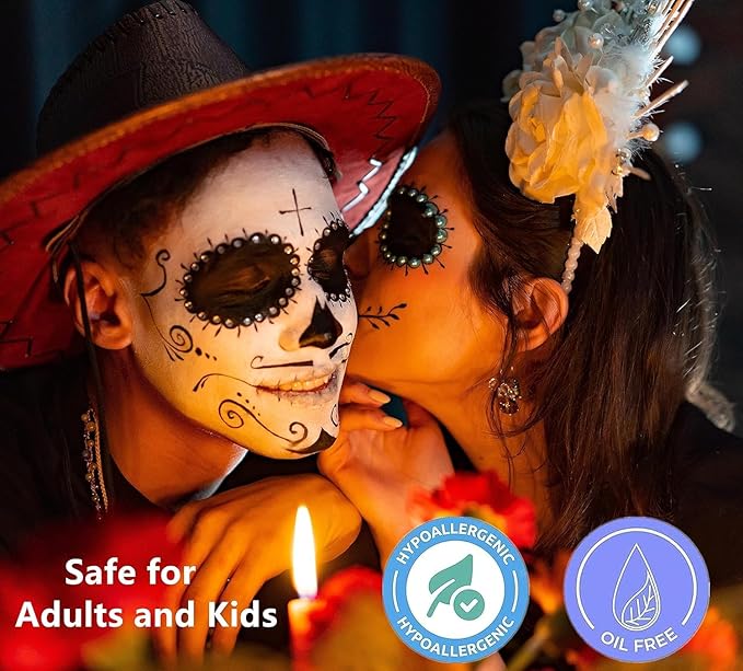 Go Ho 6 Colors Orange Face Body Paint,Cream Washable Formula Face Painting for Halloween Cosplay,Body Paint SFX Makeup Palette,Professional Face Paint White Orange Yellow Makeup