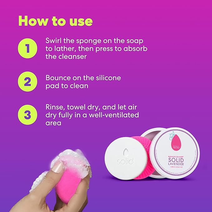 Beautyblender Blendercleanser Tool Scrub Solid Cleanser – Unscented Makeup Sponge & Brush Cleansing Bar – Hand, Sponge, and Brush Cleanser, Removes Makeup & Buildup, Travel-Friendly, 1 oz