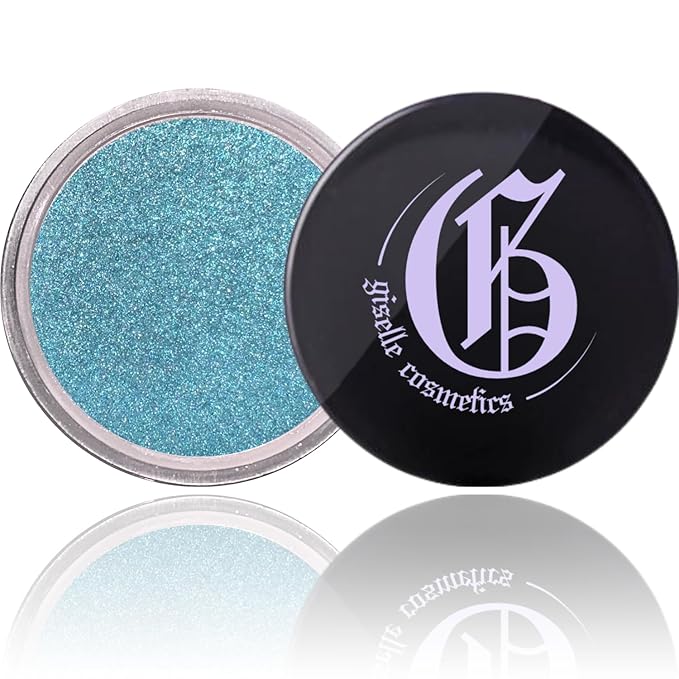 Teal Blue Mineral Eye Shadow Loose - Organic, Hypoallergenic, Talc Free, High Pigment Shimmer Eyeshadow Palette with Iridescent, Sparkle & Glitter - Highlighter Makeup