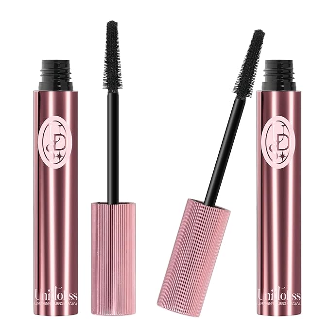Unidollss Tubing Mascara Volume and Length Black Upgrade 2Pcs Lengthening Long Lasting, New Brush, No Smudging, No Clumping, Washable Voluminous Tubing Mascara, Gluten-free Safe for Sensitive Eyes