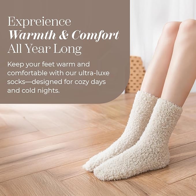 Fuzzy Socks for Women & Men - Cozy Cloud Socks for Sleeping, Gifts, Spa, Travel, Stress Relief, Lounge Wear