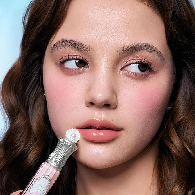 Flower Knows Shell's Jewel Nourishing Lip Glaze,Hydrating Lip Gloss with Hyaluronic,Moisturizing Plumping Oil,Non-Sticky Formula,0.16 fl.oz(P01 Champagne Pearl)