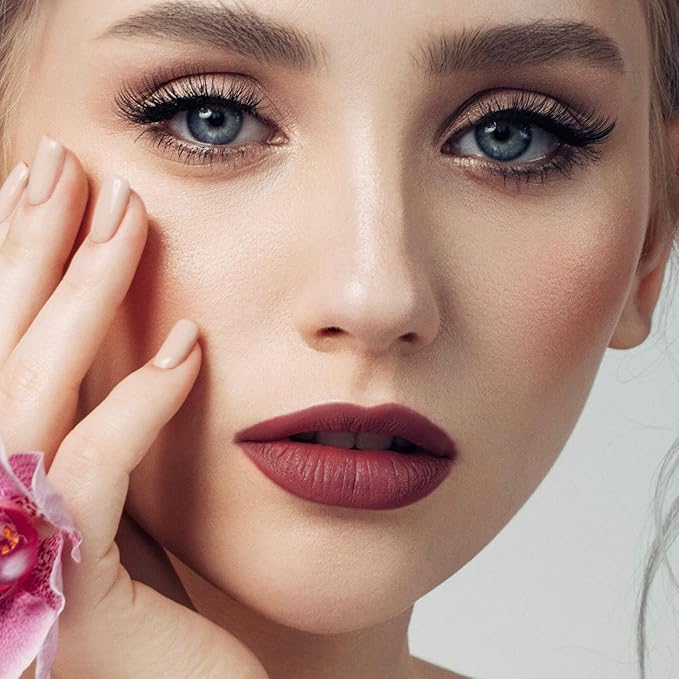 Rose Mauve Liquid Lipstick - Long-Lasting, Smudge-Proof, Transfer-Resistant Lip Color,Waterproof, Non-Transfer Formula (Pure Essence)