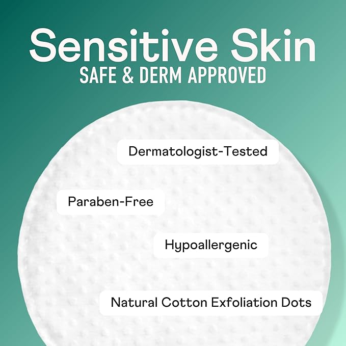 Swisspers Premium Exfoliating Cotton Rounds – 80 Count (Pack of 3) – 100% Pure Cotton, Dual-Sided Surface Pads for Gentle Exfoliation, Optimal Cleansing and Makeup Removal