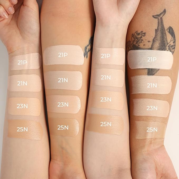 Natural Cover Glow Cushion Foundation | Satin Radiant Finish | Korean Foundation Makeup | Long-Lasting Natural Coverage | for All Skin Types 0.42 oz. (21P Porcelain Ivory)