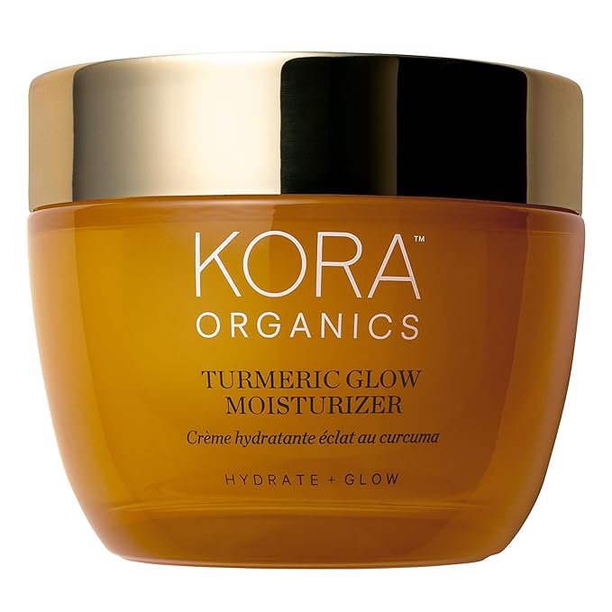 KORA Organics Turmeric Glow Facial Moisturizer, Hydrating Face Cream to Soften & Plump Skin, For Oily and Combination Skin, Certified Organic & Cruelty-Free, 1.69 Fl Oz
